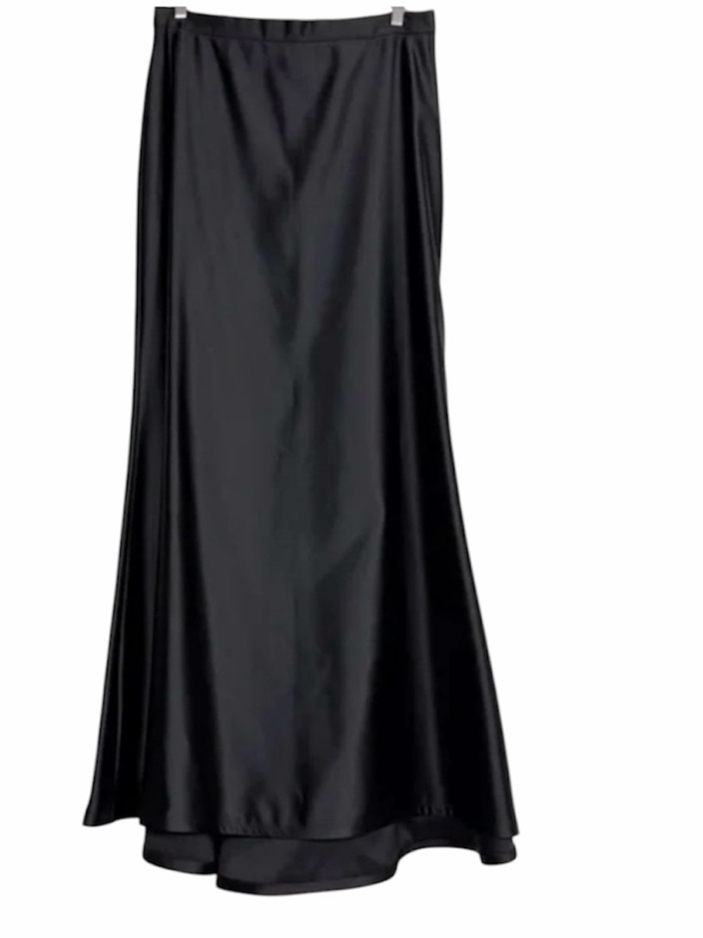 Black Elegant Floor Length Satin Maxi Slip Skirt Size M - Picture 2 of 10